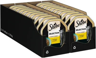 Produktbild von SHEBA® Schale Selection in Sauce mit Geflügelhäppchen 2 x 11 x 85g