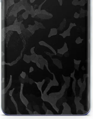 A close-up view of a black camouflage pattern on a product's back.