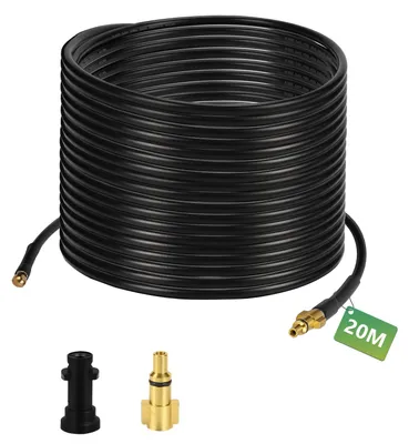 Produktbild von Peviasot Rohrreinigungsschlauch Set Abflussreiniger 20 m 180 bar, Hochdruckreiniger Zubehör mit M22 Adapter, 4 Rückstrahldüsen, für Abflussrohr & Regenrinne