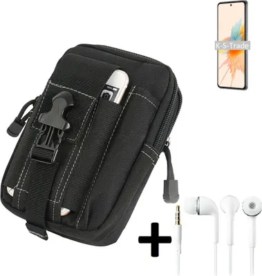 Produktbild von K-S-Trade Gürteltache + Kopfhörer kompatibel mit ZTE S30 Gürtel Tasche Holster Schutz Hülle Handy Hülle  schwarz inkl. Extrafächer