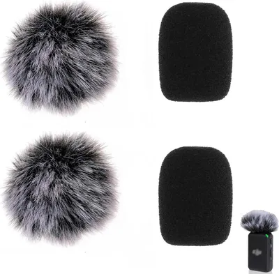 Produktbild von Lavalier Mikrofon Windschutz, 4 Stück Professionelle Außen FellWindschutz Popfilter Schaumstoff Windshield Abschirmschutz Rauschunterdrückung Studioausrüstung Klarere Aufnahme
