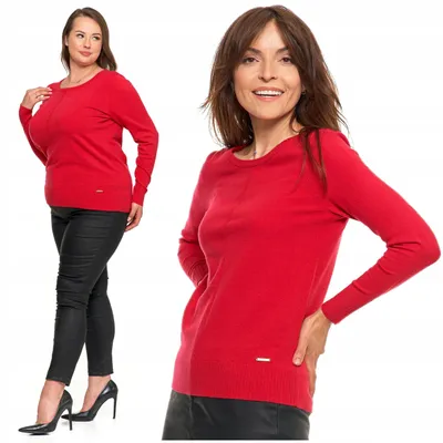 Immagine prodotto di Maglione da donna - maglione rosso taglia 3XL - maglione leggero, colore rosso - maglione elegante