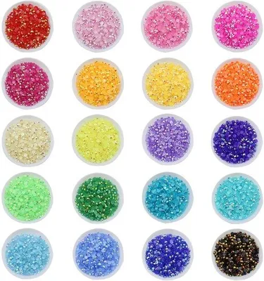 Immagine prodotto di Decorazioni con diamanti in 20 colori: accessori con pietre preziose per decorazioni delle unghie e ornamenti artigianali
