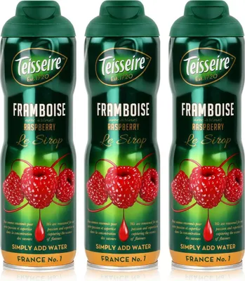 Produktbild von Teisseire Getränke-Sirup Raspberry/Himbeer 600ml - Intens. Geschmack (3er Pack)