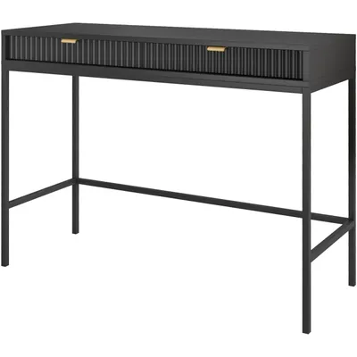 Produktbild von Schminktisch MOVA 07, Schwarz, mit schwarzen Metallfüßen, 104x77x50 cm (BxHxT)