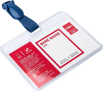 Obrázek produktu pro Jmenovka s plastovým klipem DELI - 60 x 90mm