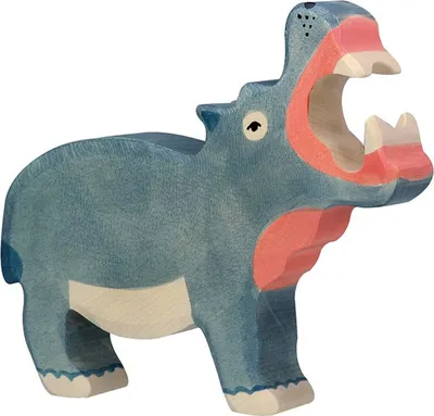 Image de Holztiger Hippopotame en bois bouche ouverte