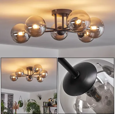 Produktbild von Isorella Deckenlampe aus Metall/Glas in Schwarz/Rauchfarben