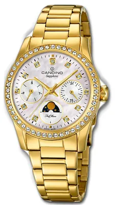 Imagen del producto de Reloj de pulsera Candino Elegance D3UC4689/1, analógico, para mujer, con correa y caja de acero inoxidable color dorado (C4689/1)