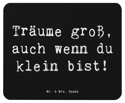 Produktbild von Mr. & Mrs. Panda Mousepad Spruch Alleine schlafen lernen - Schwarz - Geschenk, Herausforderung, computer mauspad, Geborgenheit, laptop, Trost, Geschenkideen, Zuversicht