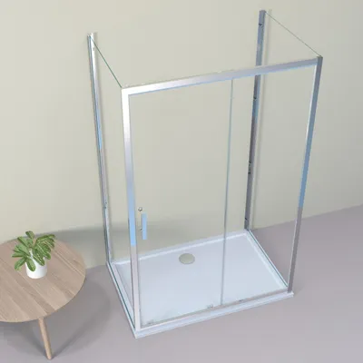 Produktbild von LEMMO U-Formen Nischentür Schiebetür mit Rahmen ESG Glastür 700-1000mm X 1000-1400mm Höhe 185cm