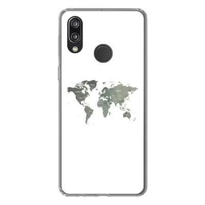 Produktbild von MuchoWow® Handyhülle Schutzhülle Hülle für Huawei P20 Lite (2020) Weltkarte - Grün - Weiß Silikon Softcase Handy Hülle - Kartenhalter