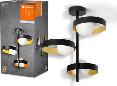 Image de Ledvance Deckenleuchte Lampe Decor Memphis Ceiling Schwarz/Gold Ø 42,5cm max. 3 x 28W G9