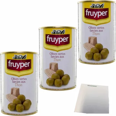 Produktbild von Fruyper Oliven mit Thunfisch 3er Pack (3x130g Dose) + usy Block