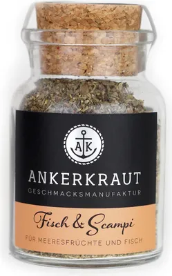 Image de Ankerkraut mélange d'épices pour poisson et scampi dans un bocal en liège 70 g