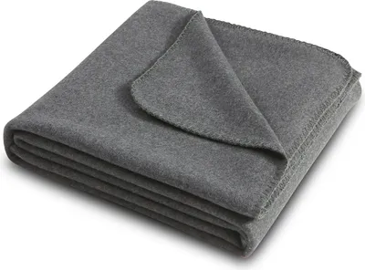 Produktbild von PREMIUM Fleecedecke melange OEKO-TEX 140x190 ca. 700g extra dick - dunkelgrau melange (Bi-Color) mit Anti-Pilling und Qualitäts-Kettelrand
