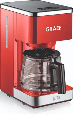 Produktbild von Graef FK403EU, Filterkaffeemaschine, 1,25 l, Gemahlener Kaffee, 1000 W, Schwarz, Rot, Edelstahl