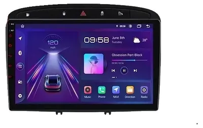 Image de CarPlay, écran tactile, lecteur multimédia, compatible avec les modèles Peugeot 308 / 308 SW Mk1 (T7) / RCZ / 408 de 2007 à 2015, ventilateur de refroidissement intégré, système de navigation GPS Android, modèle V1 Plus (2 Go de RAM, 32 Go de stockage) - A
