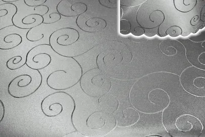 Produktbild von Tischdecke 110x180 cm silber eckig damast Ornamente Mitteldecke bügelfrei fleckenabweisend