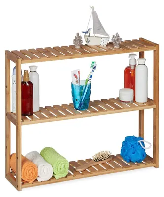 Produktbild von Wandregal Badregal Küchenregal - Bambus - 3 Etagen - 50 x 60 x 15 cm