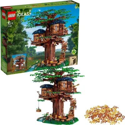 Produktbild von LEGO Ideas Baumhaus mit 3 Kabinen und Blättern, großer Modellbausatz für Teenager ab 16 Jahren 21318