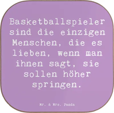Produktbild von Mr. & Mrs. Panda Untersetzer für Gläser Spruch Basketball Motivation - Lavendeltraum - Geschenk, Training, Sportler, Tischuntersetzer, gläseruntersetzer, Dunking, Coaster