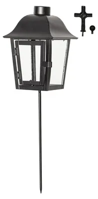 Produktbild von Grablaterne ,Serene', Metall und Glas, schwarz, ohne Kerze, H 45cm