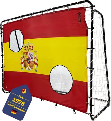 Image de Kit de buts de football 213 x 152 x 76 cm, noir, avec panneau « Espagne »