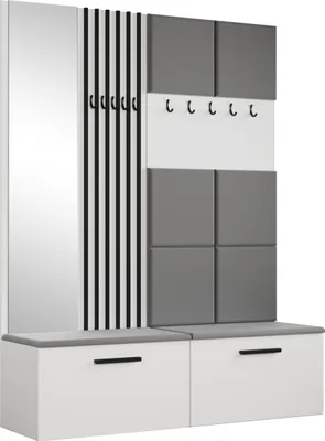 Produktbild von Masseno Garderobe-Set MODULO 161,2/204/40 cm Modern Garderobenschrank Weiß