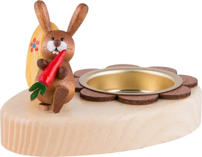Produktbild von Teelichthalter Hase mit Möhre und Ei (5cm) von HoDreWa Legler