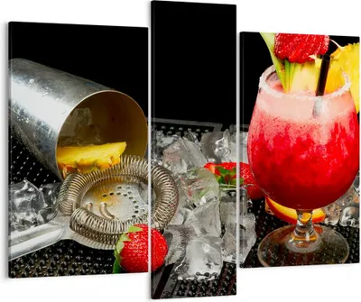 Produktbild von Bild auf Leinwand - Leinwandbild - Alkohol aperitif cocktail getränk - 95x80cm - Wand Bild - Wanddeko - Leinwanddruck - Bilder - Kunstdruck - Leinwand bilder - Wandkunst - CB95x80-2257