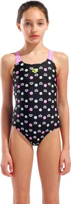 Produktbild von Arena Multiple-Dot Badeanzug Kinder - Schwarz / Rosa  | Größe: 10-11