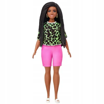 Produktbild von Barbie Fashionistas Puppe im Neon leoparden Shirt und Biker Hose