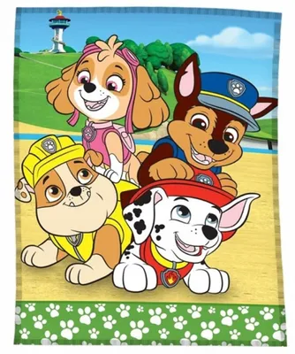 Produktbild von Paw Patrol Kuscheldecke im XL-Format 200 x 150cm Fleecedecke mit Chase Marshall Rubble und Skye