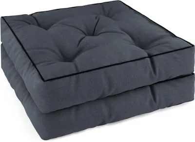 Produktbild von Aspero Stuhlkissen 2er Set, 45x45 cm, 9 cm hoch, Polyester, wasserabweisend, für Innen & Außen