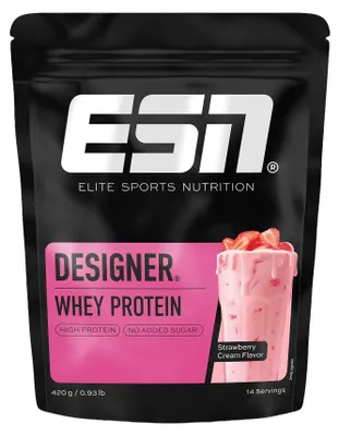Produktbild von ESN Designer Whey Protein Strawberry Cream 420g Beutel