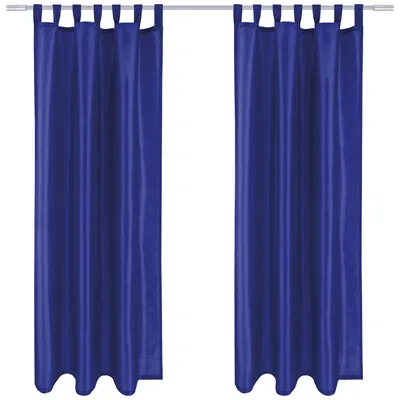 Image de lot de 2 rideaux opaques Alessia avec passants 140x145cm bleu