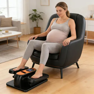 Produktbild von Untertisch Mini Ellipsentrainer - Pedaltrainer - Für Erwachsene & Kinder - Kompakt Platzsparend - Zuhause & Büro - Cardio Training - Ohne Widerstandsbänder