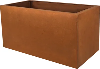 Zdjęcie produktu dla Köhko® Designerowy Doniczka z Cortenowej Stali Viva 80 x 36 x 32 cm | Donica w wyglądzie szlachetnej rdzy.