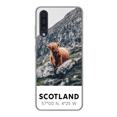 Produktbild von MuchoWow® Handyhülle Schutzhülle Hülle für Samsung Galaxy A30s Schottland - Schottische Highlander - Berge Silikon Softcase Handy Hülle - Karteninhaber