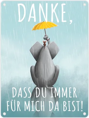 Produktbild von Danke, dass du immer für mich da bist Elefant Metallschild in 15x20 cm