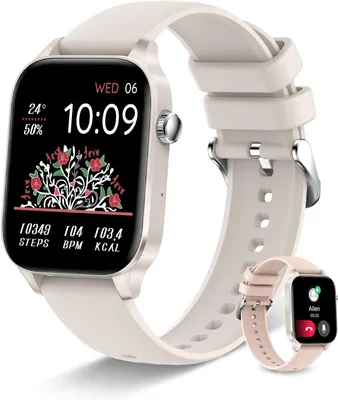 Produktbild von Smartwatch mit Telefonfunktion 1,85" Fitnessuhr Pulsmesser Schlafmonitor SpO2 Personalisiertem Bildschirm Sprachassistent Armbanduhr für Android iOS