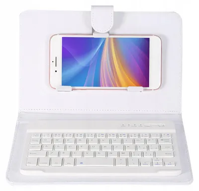 Produktbild von Universelle Bluetooth-Tastatur Hülle Weiß für Smartphones