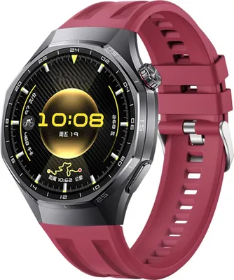 Obrázok produktu pre Silikónový remienok pre Huawei Watch GT 6 Pro Seamless Groove nastaviteľný vínovo červený