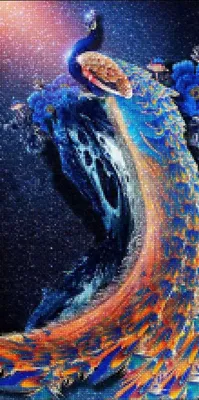 Produktbild von Diamantstickerei Stern Pfau 45x85 cm