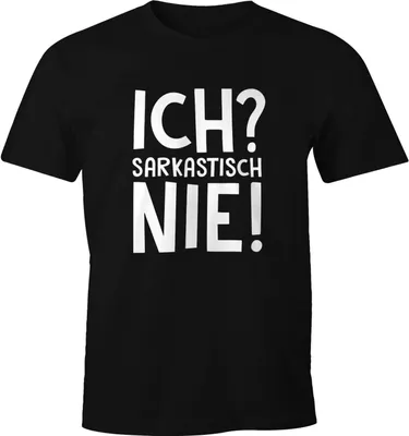 Produktbild von Herren T-Shirt Ich? Sarkastisch? Nie. Fun-Shirt Moonworks® schwarz 5XL