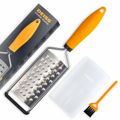 Produktbild von Deiss PRO Grobe Reibe & Hand-Käsereibe – Scharfe Edelstahlklingen, Rutschfester Griff, Spülmaschinenfest