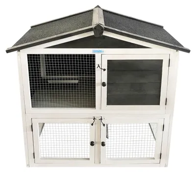 Productafbeelding van Lendo Online Konijnenhok 94x46x96 cm Grijs Hout
