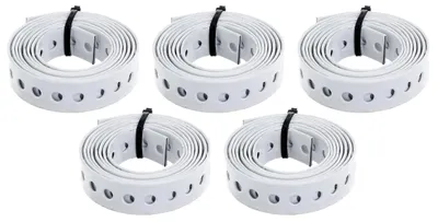 Immagine prodotto di Nastro forato Alberts 848156, con o senza cassetta di svolgimento, rivestito in plastica bianca, larghezza 17 mm, lunghezza 1,5 m, set da 5 pezzi