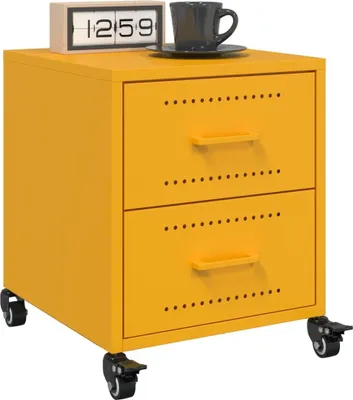 Immagine prodotto di Maison Exclusive - Comodini 2 pz. Giallo senape 36x39x43,5 cm Acciaio